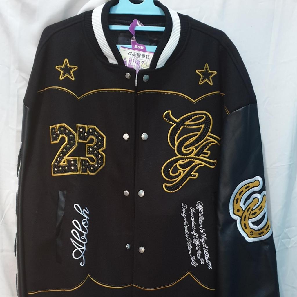 Jaket Varsity Luxury OW Abloh x 23 black size XL