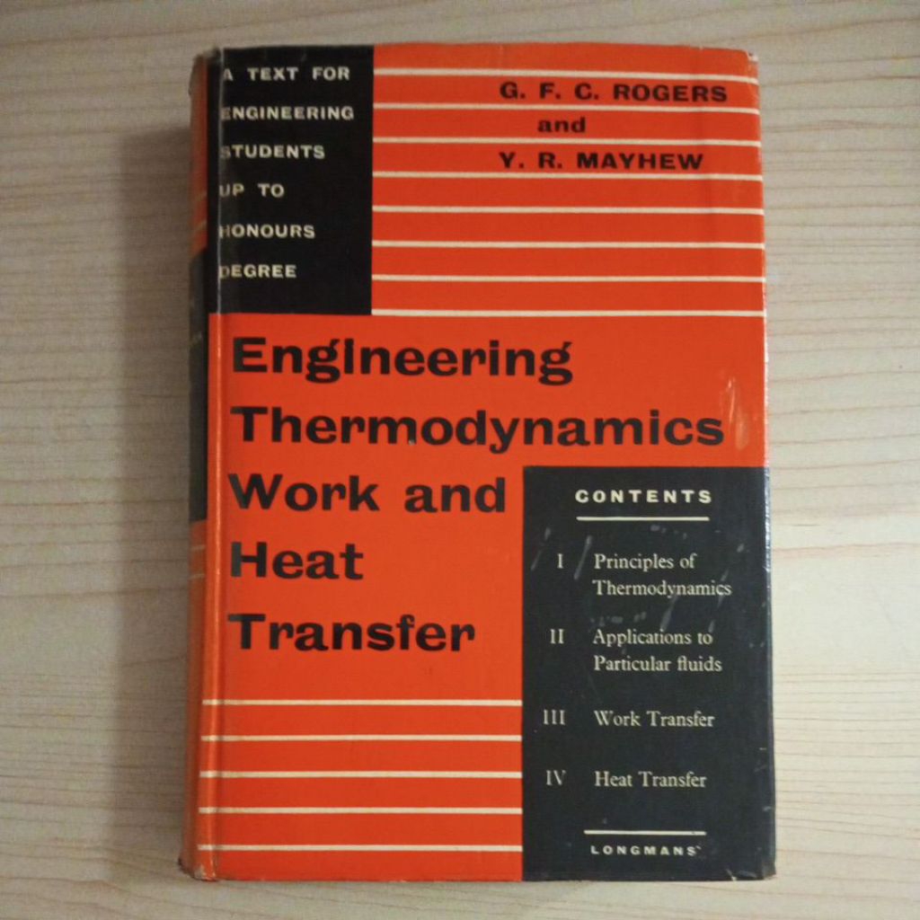 BUKU ENGINEERING THERMODYNAMICS WORK AND HEAT TRANSFER BY ROGERS AND MAYHEW