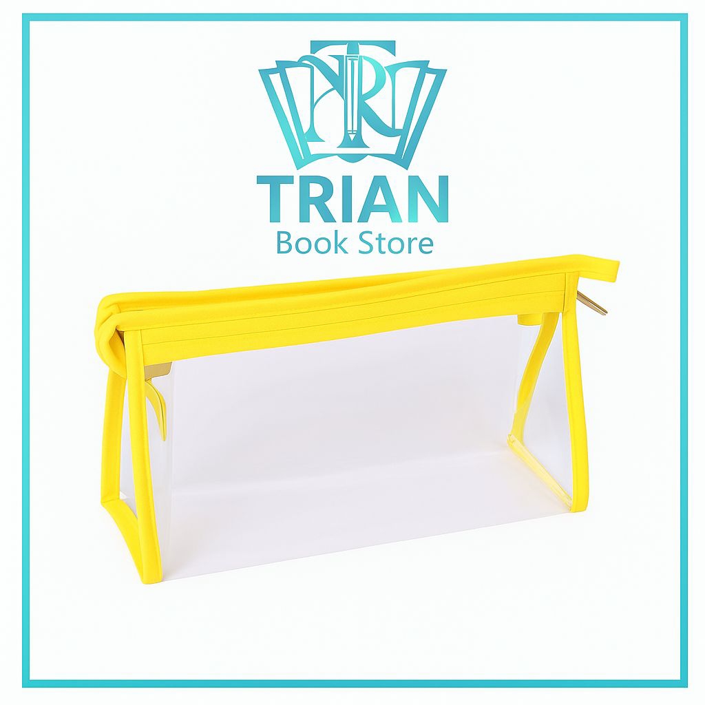 TRANSPARAN PENCIL CASE TEMPAT PENSIL SIMPLE MINIMALIST AESTHETIC ESTETIK WADAH ALAT TULIS KANTOR KUL