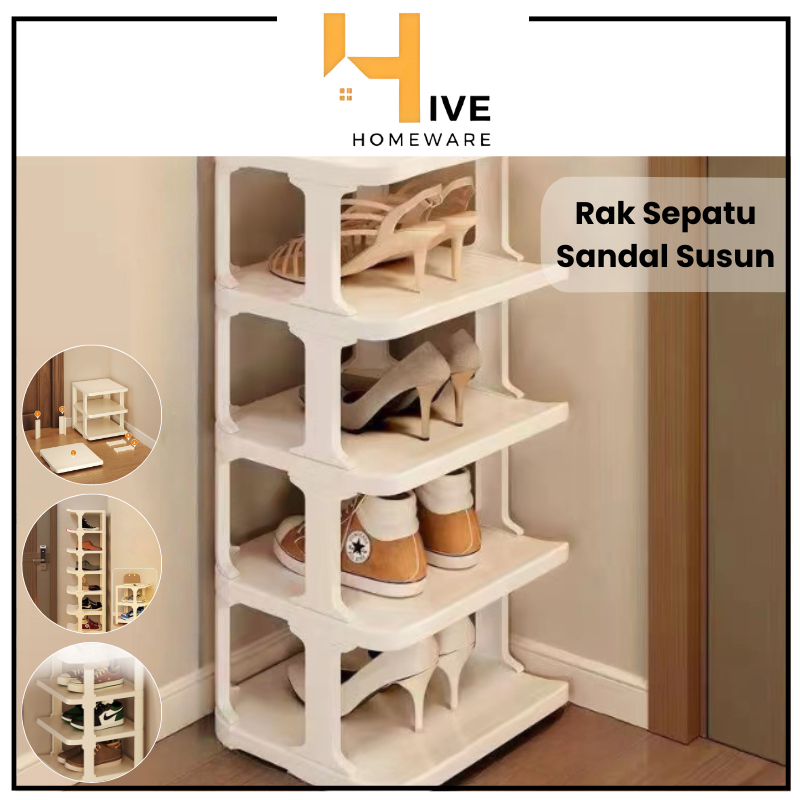 HIVE Rak Sepatu Sandal Susun Minimalis Kuat Kokoh Kualitas tinggi / Rak Sepatu Mudah Rakit Estetik /