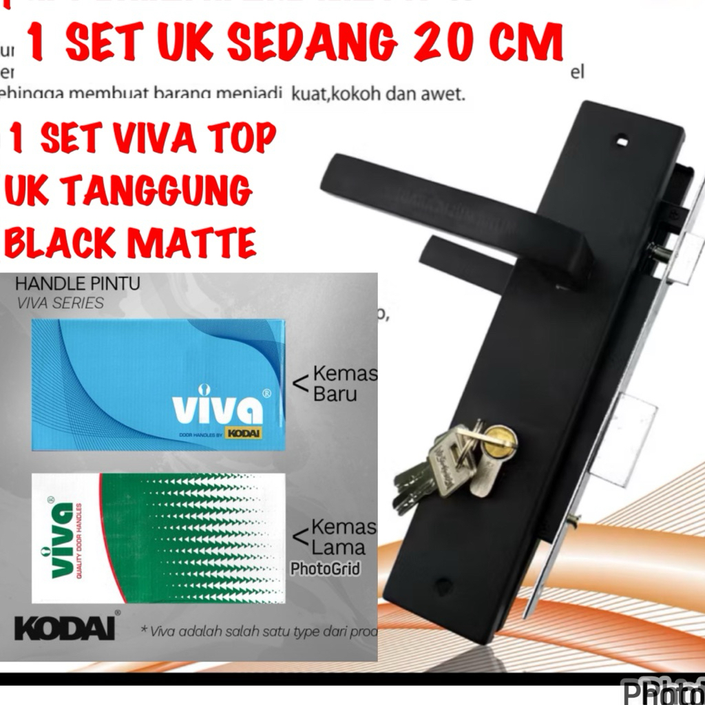 Kodai kunci pintu ukuran tanggung 20 cm garansi 3 tahun Kunci handle Pintu sedang hitam sus 304 Mini