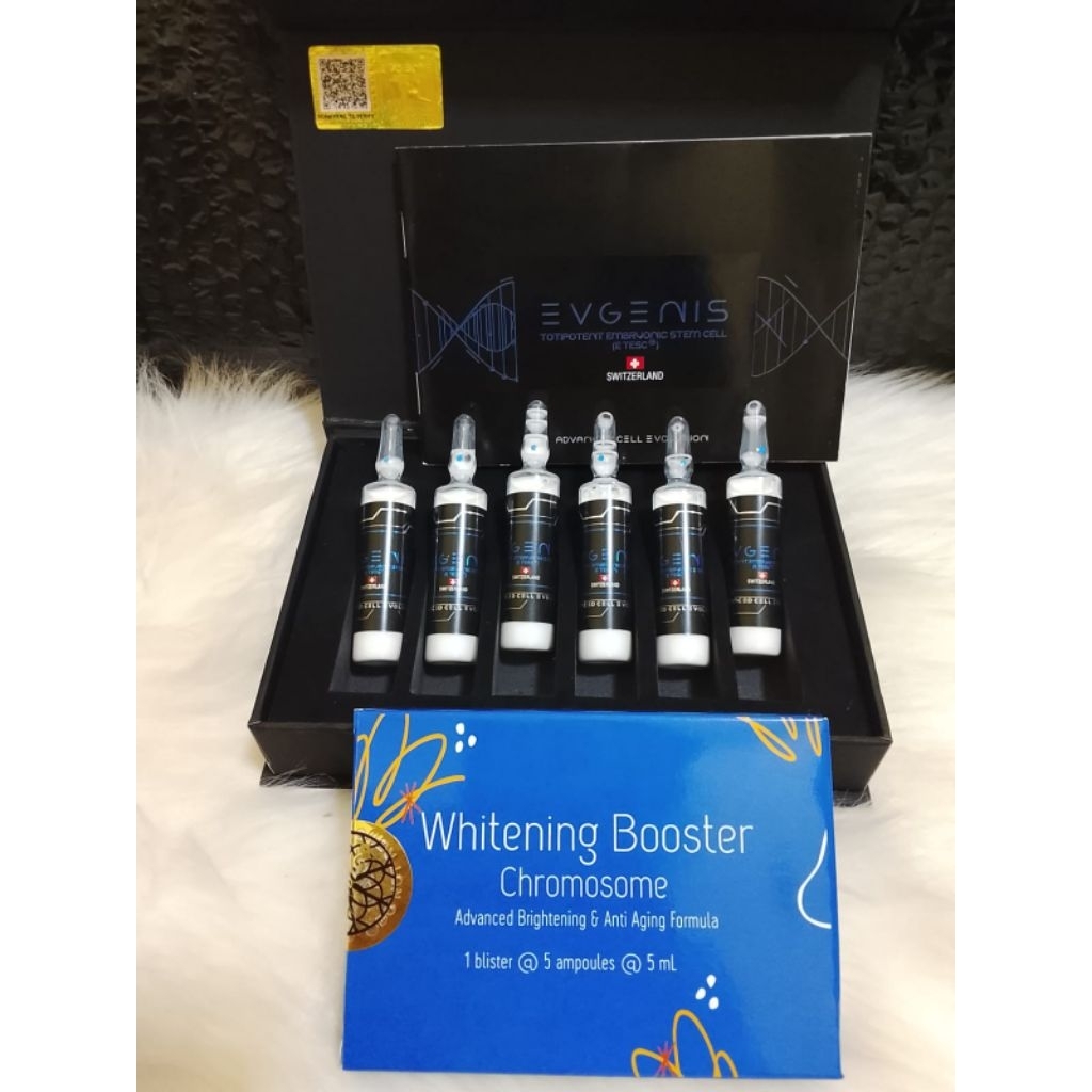 BOX EVGENIS STEM CELL + WHITENING BOOSTER ORIGINAL SESUAI GAMBAR EVGENIS free whitening booster
