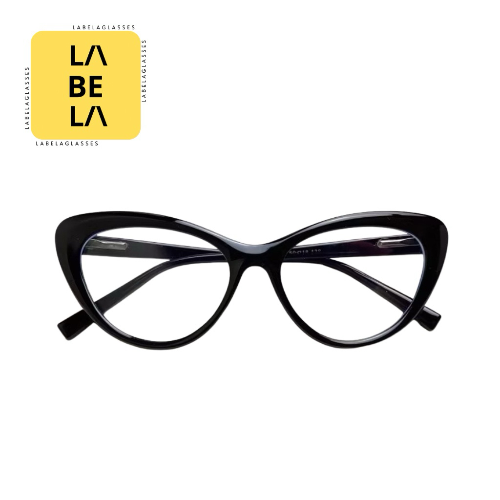 Labela - Frame Kacamata Minus Eye Cat 1002 Lensa Photocromic Kacamata Cat Eye Wanita | Kacamata Anti