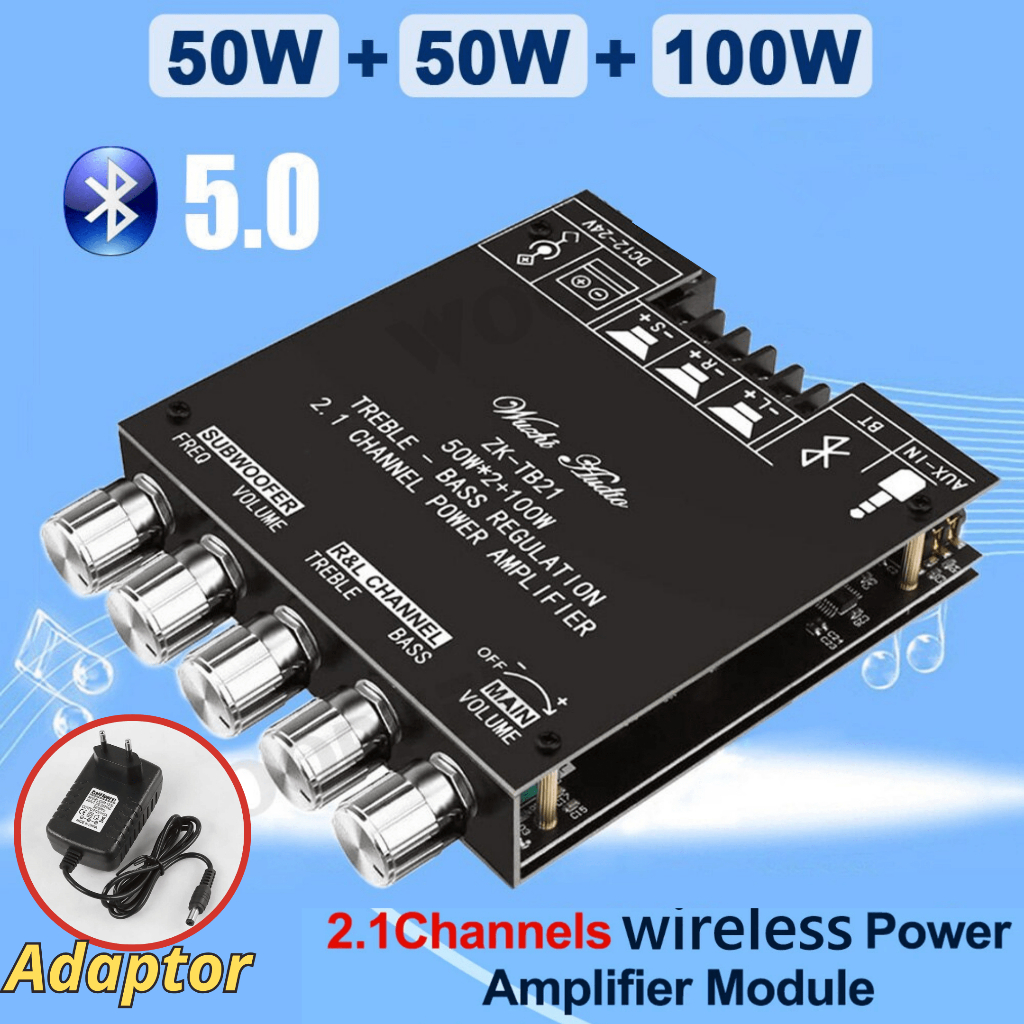 ZK TB21/MT21 Original High Performance Audio Amplifier Module Digital BT 5.0 Power Subwoofer