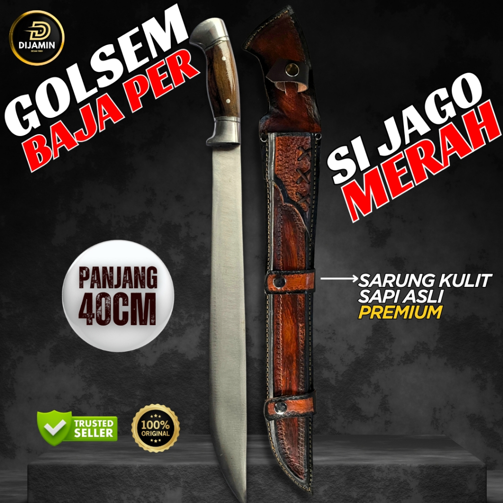 PD DIJAMIN GOLOK BAJA PER SI JAGO KULIT MERAH PREMIUM / PERALATAN BERKEBUN BAHAN BAJA PER SUP9 ASLI