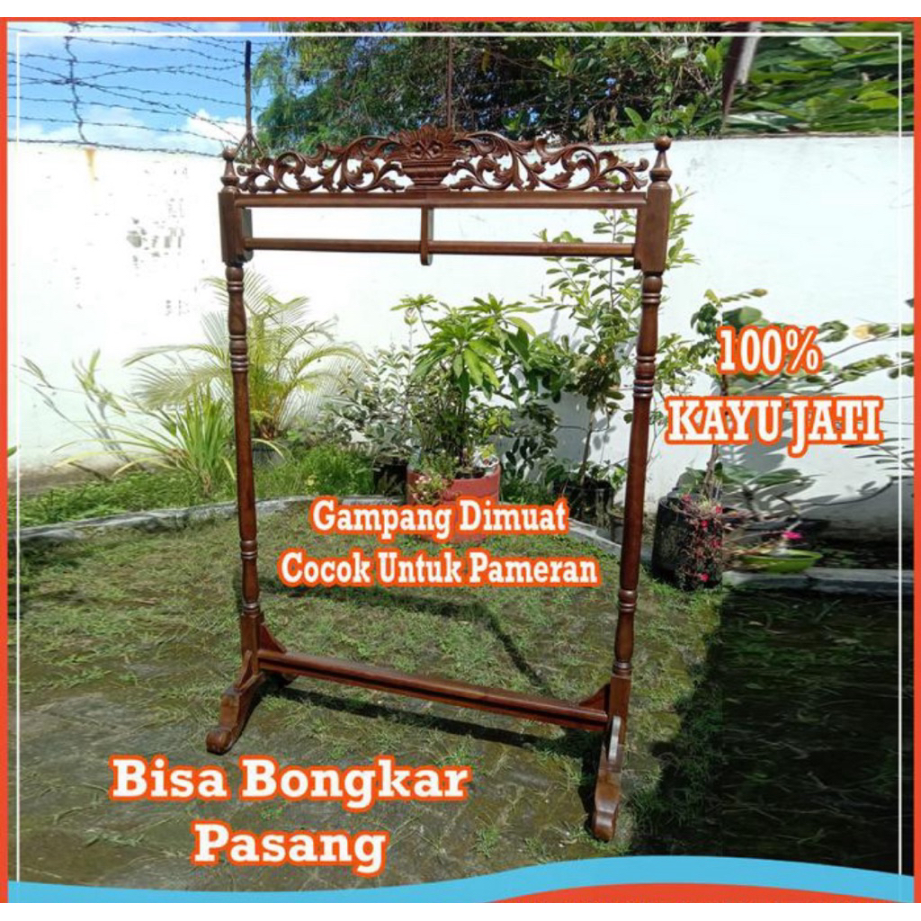 Gawangan Baju batik Kayu Jati Gawangan Baju ukiran Jati