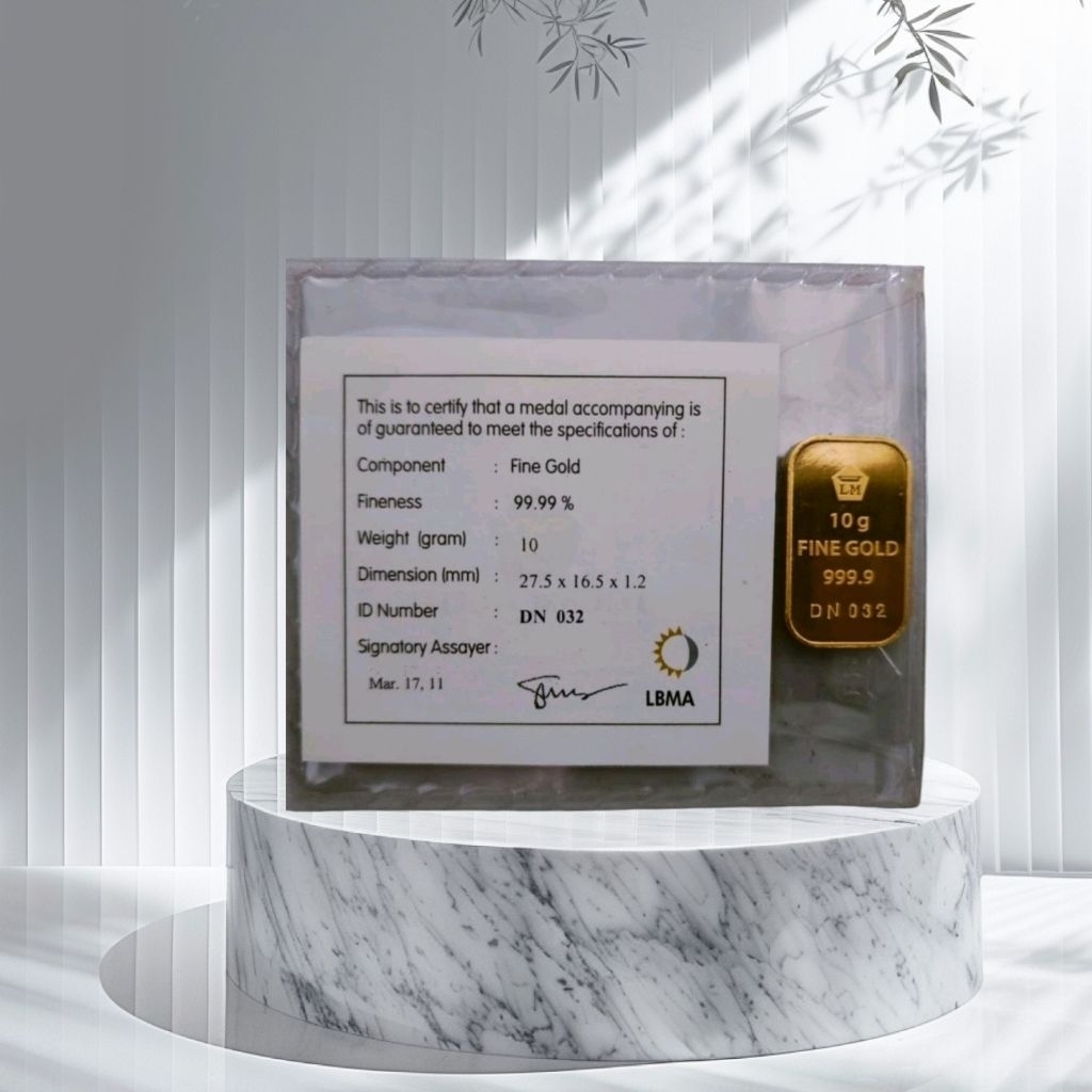 Logam Mulia Emas Antam Retro 10 Gram ( Non Logo KAN Tahun 2011 )