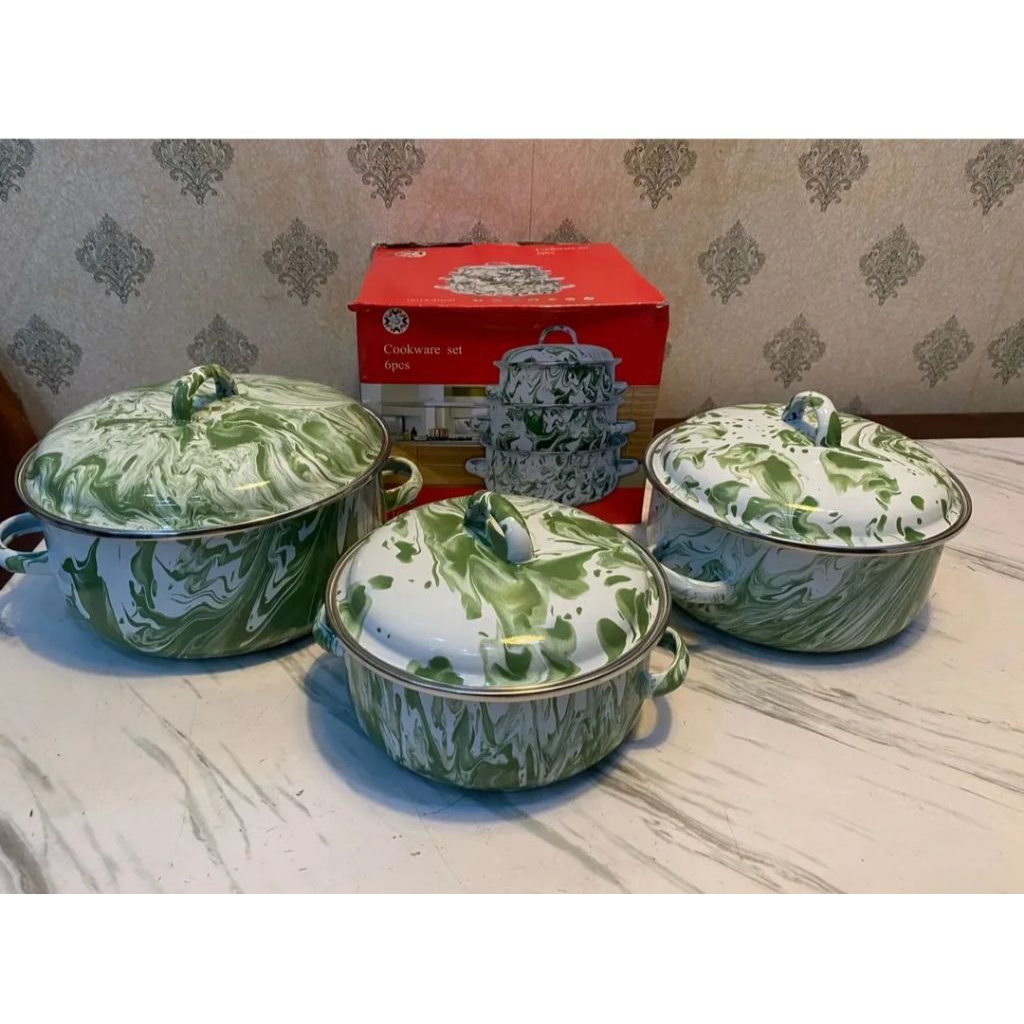 Set panci blurik jadul | panci Deko | panci enamel