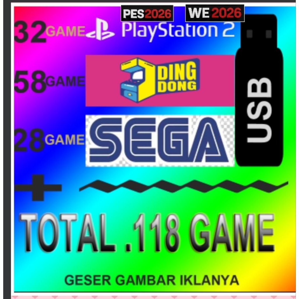 Flashdisk Games PS2 Sega Dingdong / Koleksi Game Jadul ( Support Ps2 Hardisk Eksternal/Luar )