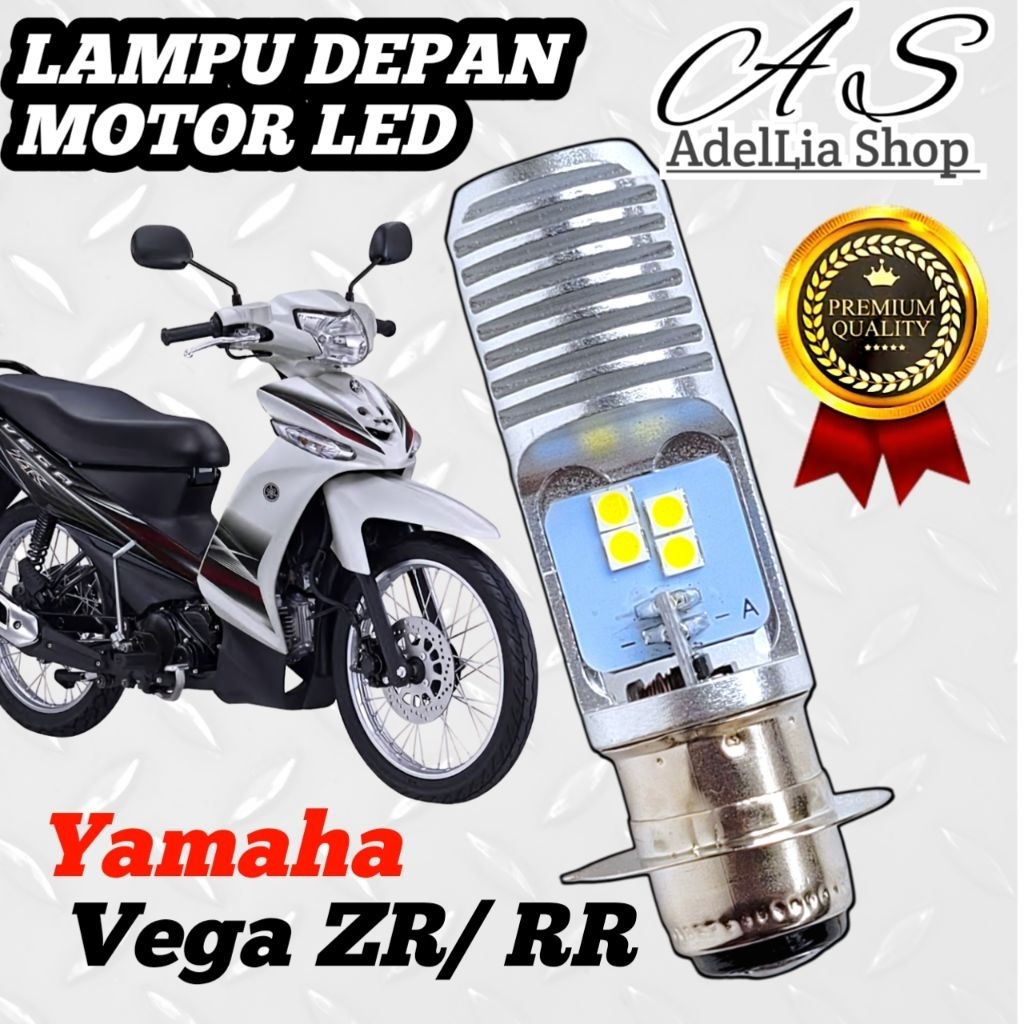 Lampu Depan Motor Yamaha Vega ZR/RR LED Putih Ac/Dc 12Volt Pengganti Dop/Bohlam Standart WrT19