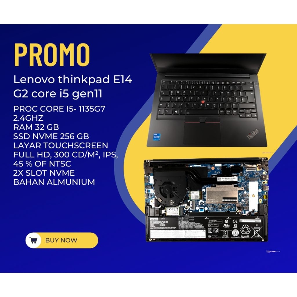 Lenovo Thinkpad E14 G2 Core i5 Gen 11 | RAM 32 SSD 256 | WIN Ori