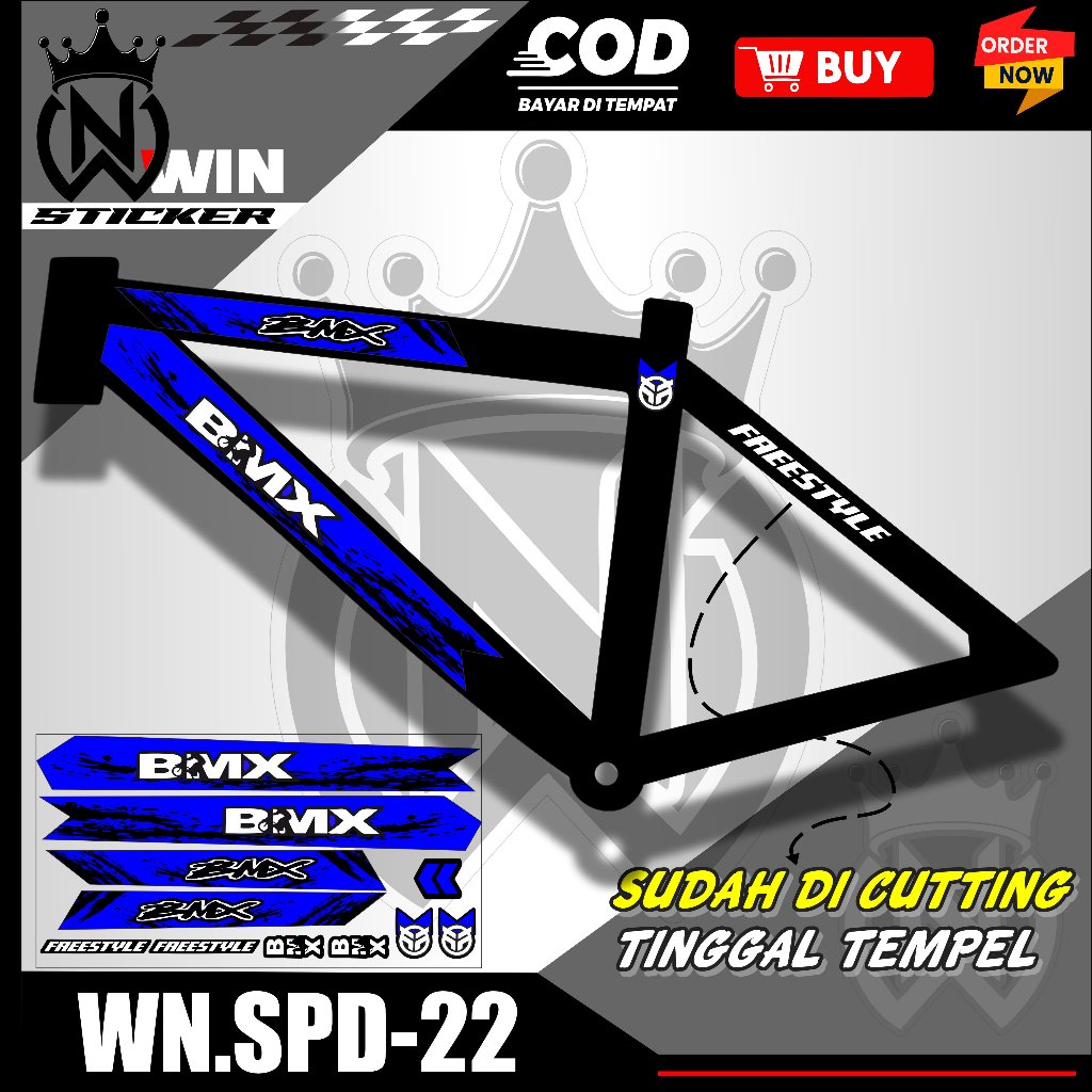 STRIPING BMX STIKER SEPEDAH VARIASI STIKER SEPEDA UNIVERSAL MOTIF BMX WN.SPD.22
