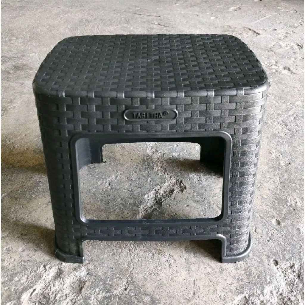 Kursi Plastik Jongkok Rotan/Kursi Pendek Jongko Plastik/Bangku Pendek Rotan Plastik