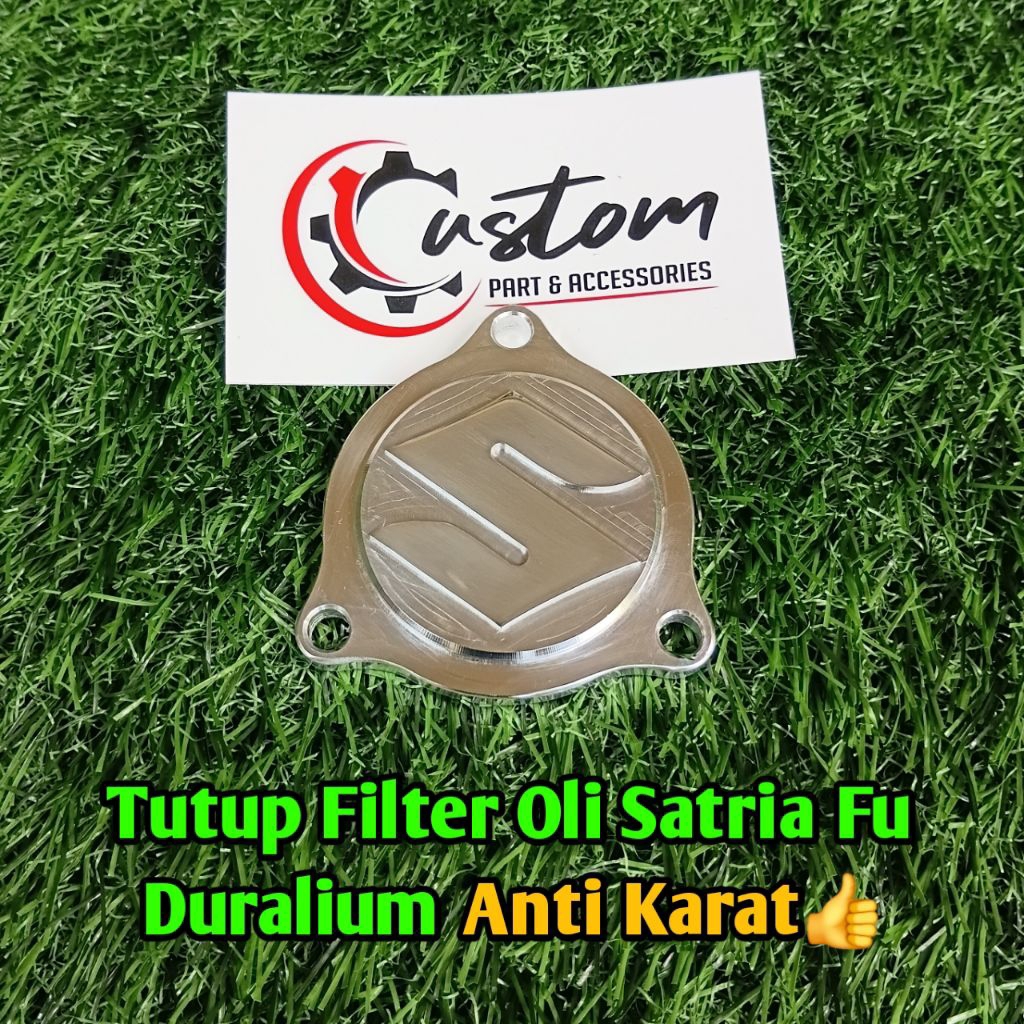 Tutup Filter Oli Satria Fu Karbu Custom Dural CNC, Tutup Oli Filter Satria Fu Karbu, Tutup Filter Ol