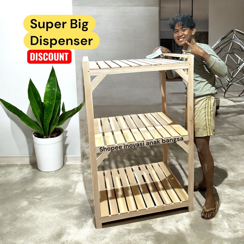 Rak Galon Jumbo Dispenser Kayu Minimalis