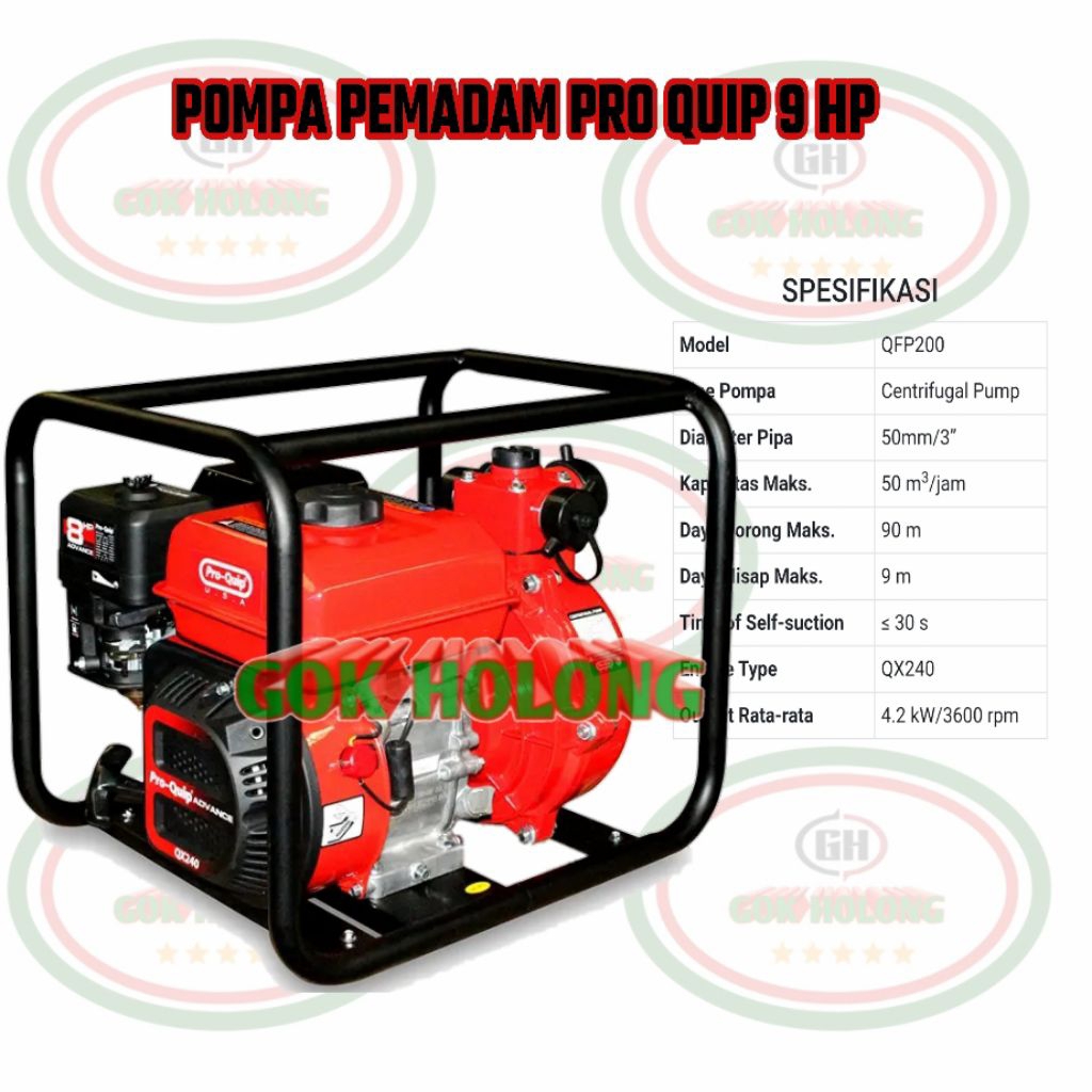 Pompa Air Pemadam Air 2 Inch 9 HP double impeller Pro Quip QFP 200