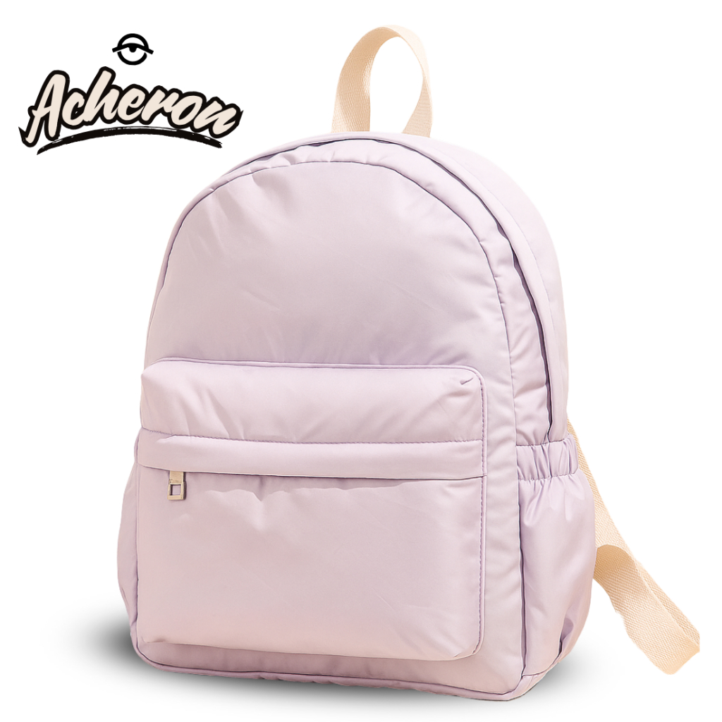 Acheron Tas Ransel Sekolah Kerja Kuliah Tas Ransel Parasut Lilac Polos Pria Wanita Tas Ransel Backpa