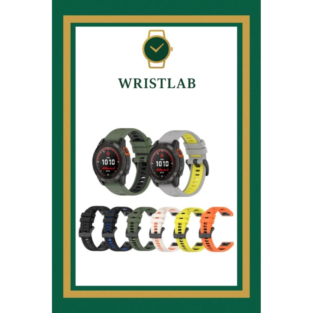 WRISTLAB STRAP RUBBER DUAL COLOR QUICK FIT 20MM FOR GARMIN FENIX 5S / FENIX 6S / FENIX 7S / FENIX 8 