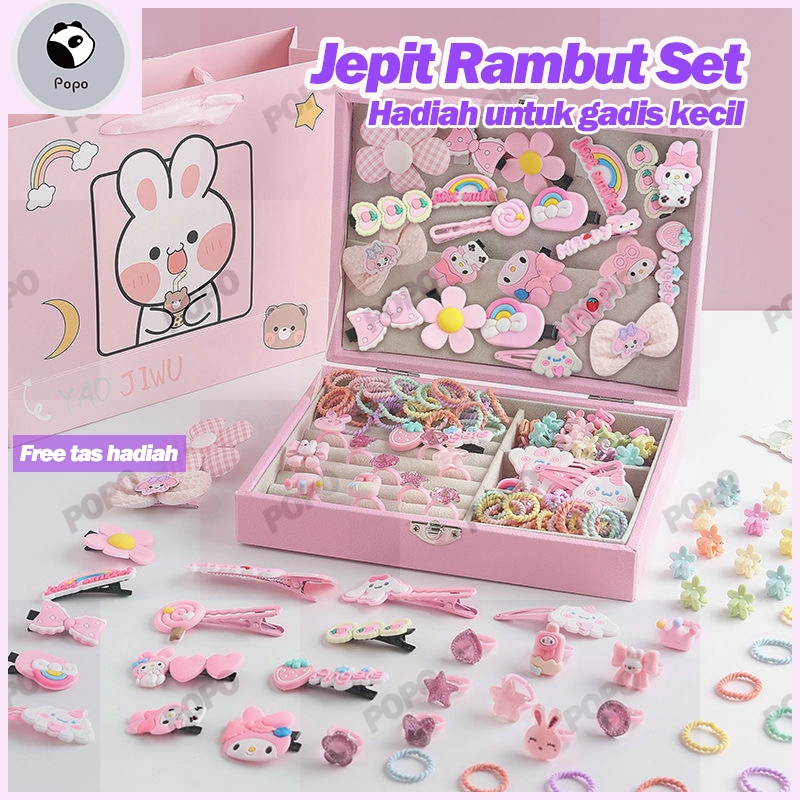 Ikat Rambut Set Jepit Rambut Anak Kado Anak Perempuan Set Aksesoris Rambut Anak Hadiah Ulang Tahun U