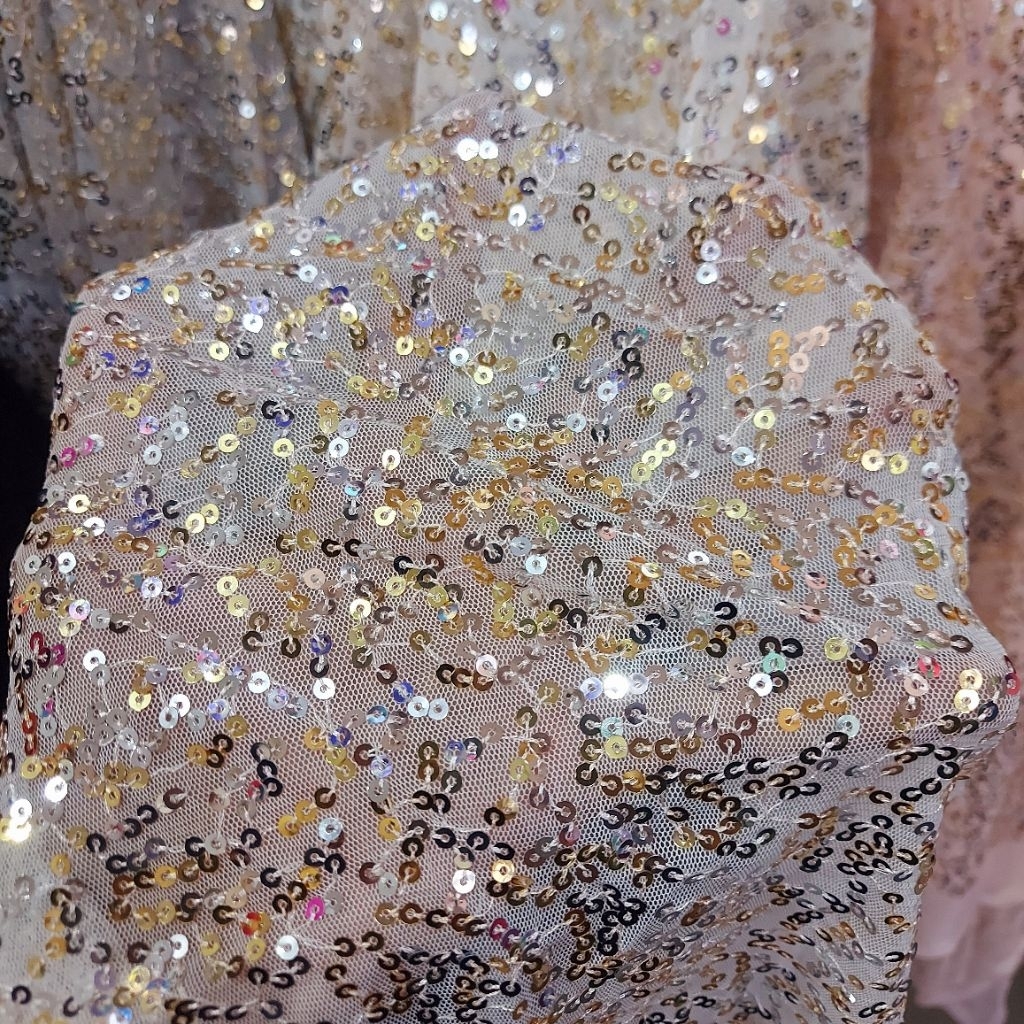 kain payet sequin  - kain payet seribu  - kain payet sequin premium ( BW) C
