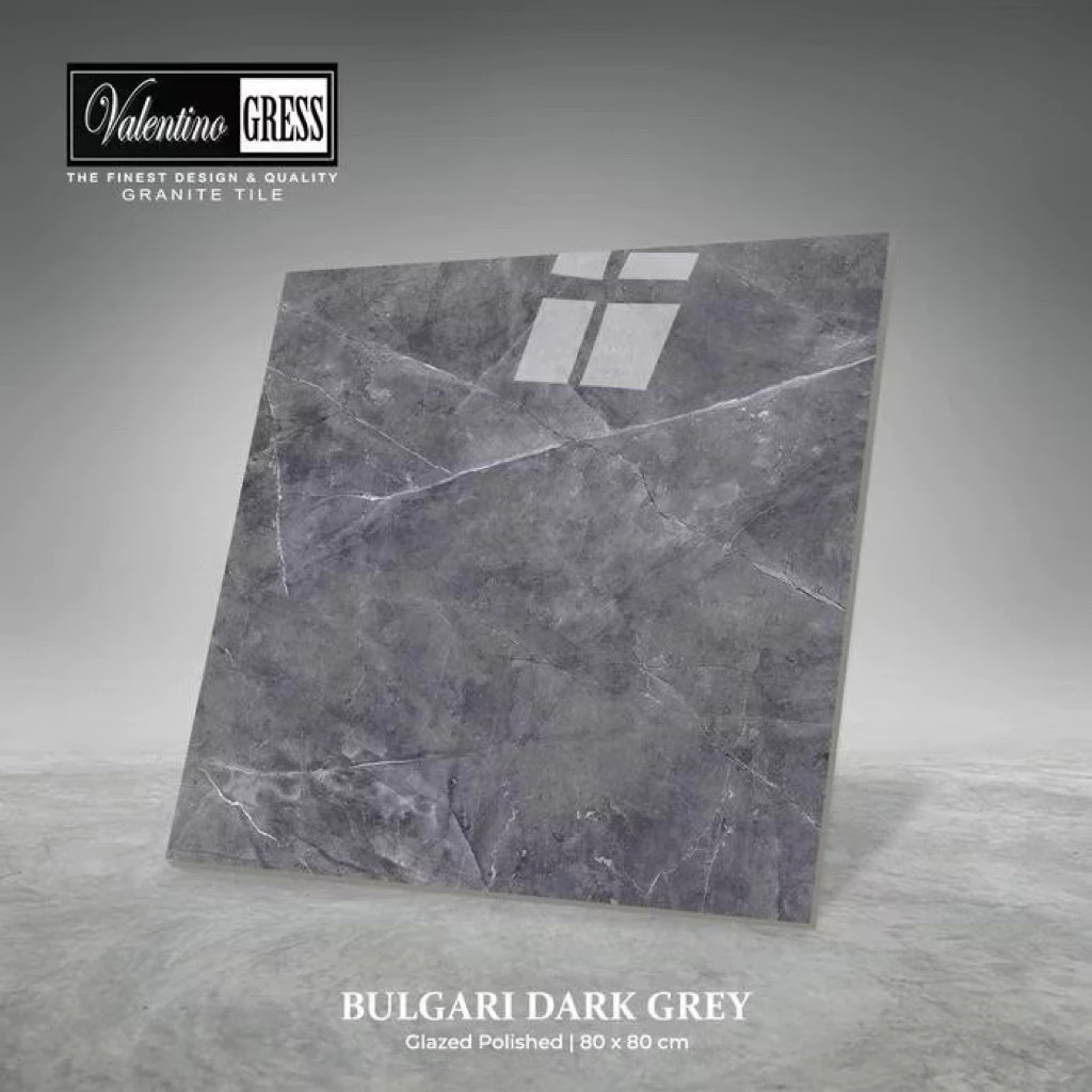 VALENTINO GRESS GRANITE 60x60 CM - BULGARI DARK GREY