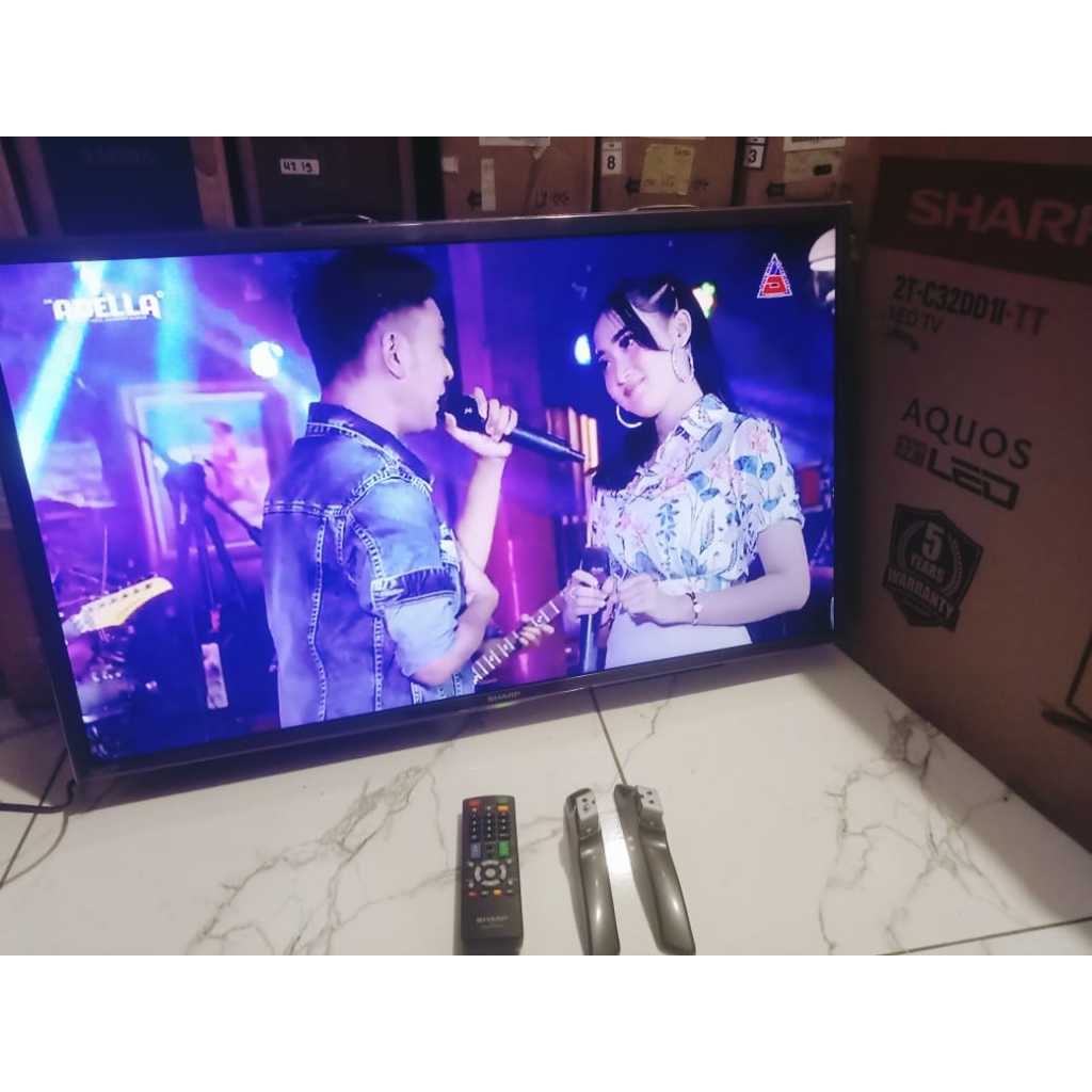 TV LED Sharp 32 Inch HD Digital TV HDMI USB DVBT-T2 Kondisi bekas masih segel 4819F