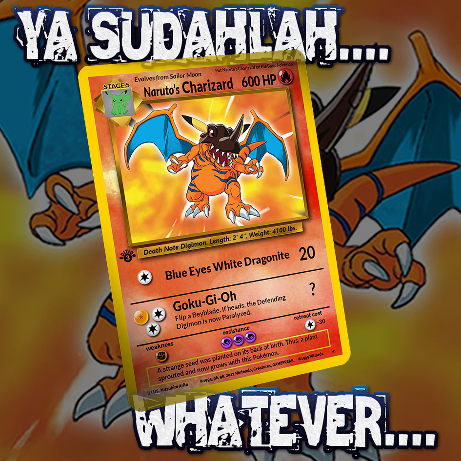 KARTU POKEMON TCG HOLOGRAM NARUTO'S CHARIZARD WHATEVER