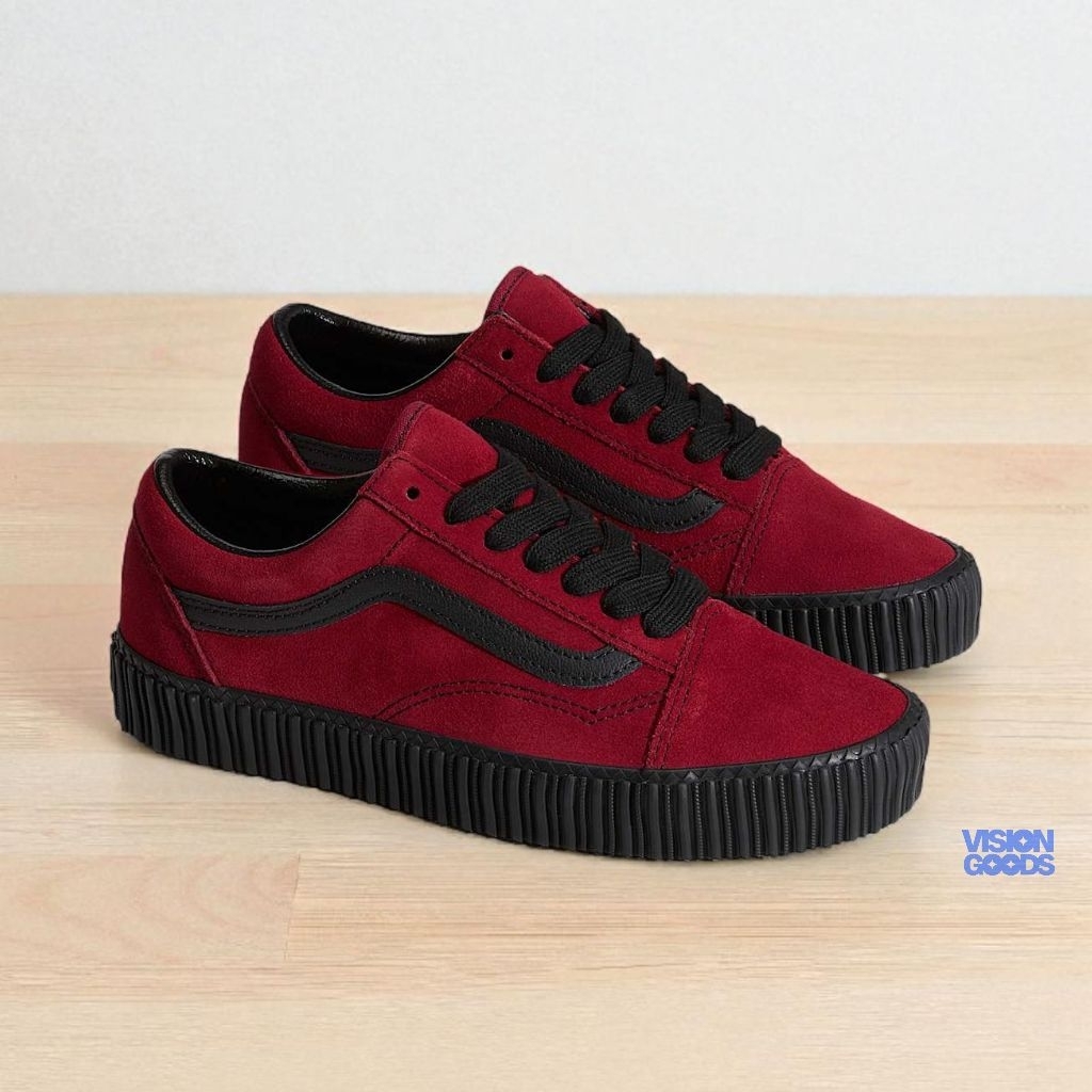 Sepatu Vans Old Skool Creeper Grunge Black Red