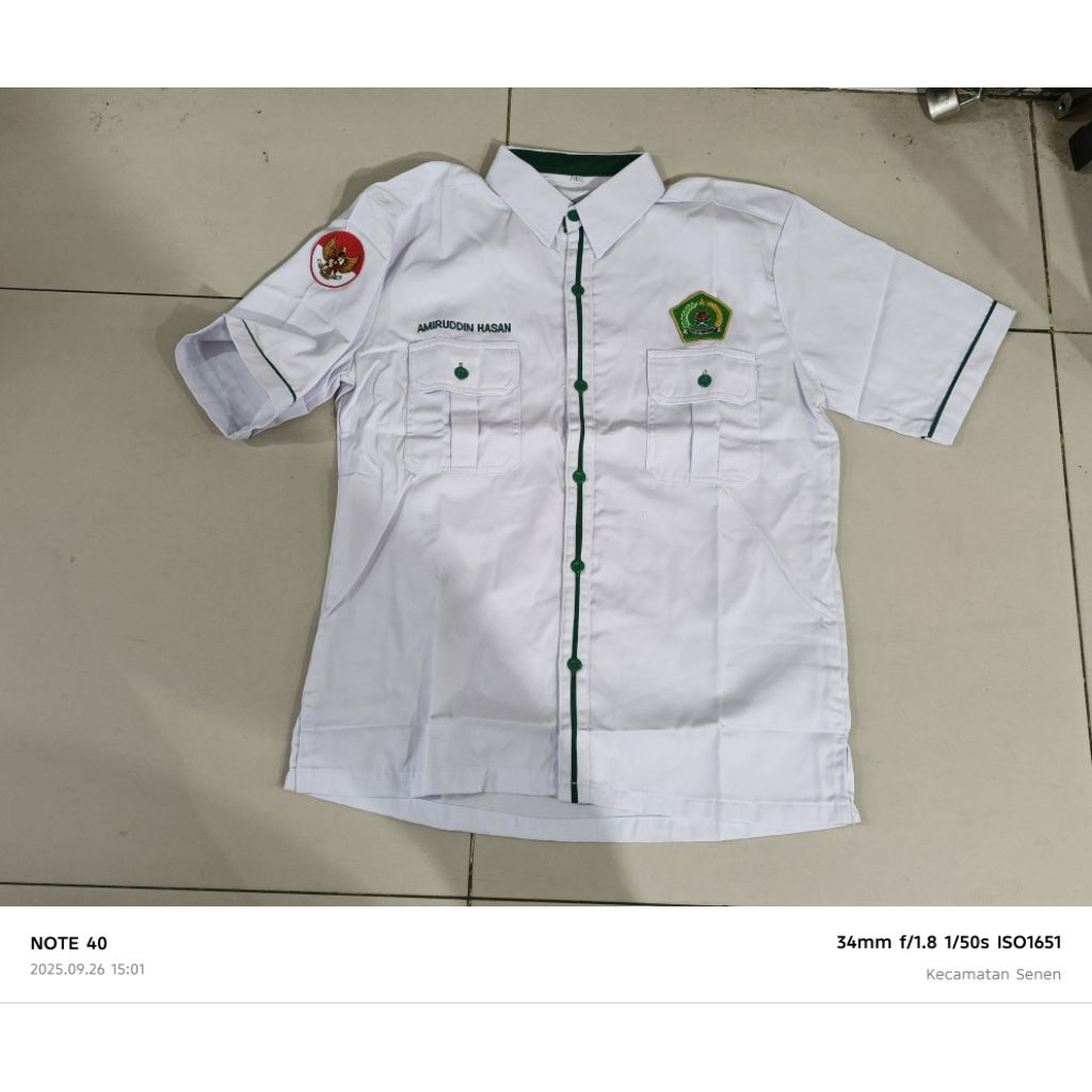 baju kemenag kemeja kemenag pendek gratis bordir nama