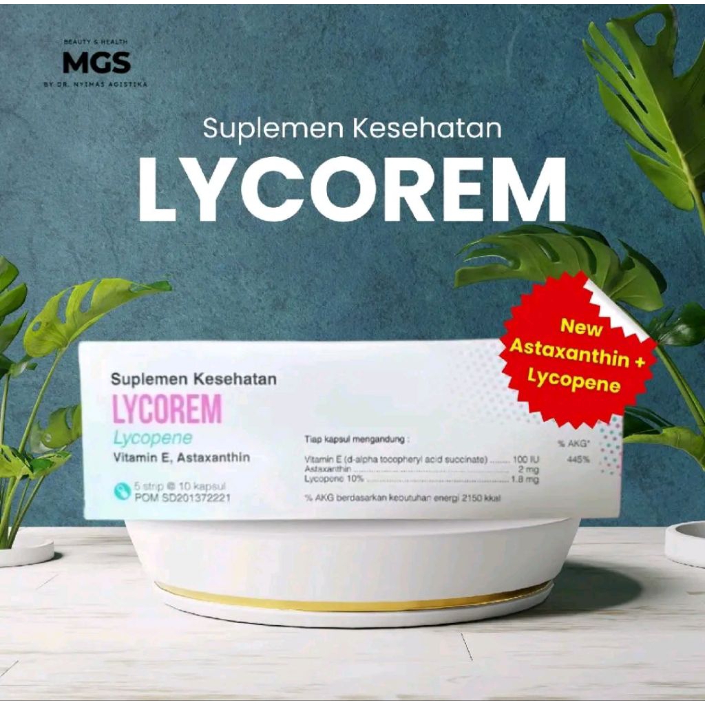 Suplemen Lycorem BPOM {Astaxanthin+Vit E} isi 50 Kapsul
