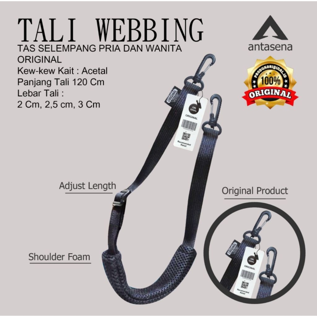 Tali webbing tas selempang multi fungsi pria dan wanita Original