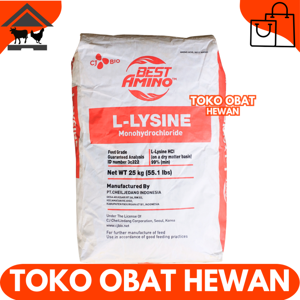 LYSINE 25 KG 1 SAK BESTAMINO CHEIL JEDANG - Suplemen Hewan Asam Amino Ternak Unggas Ruminansia Babi