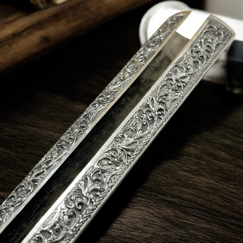 Pendok Solo Blewah Full Perak Asli Tatahan Sri Mulya