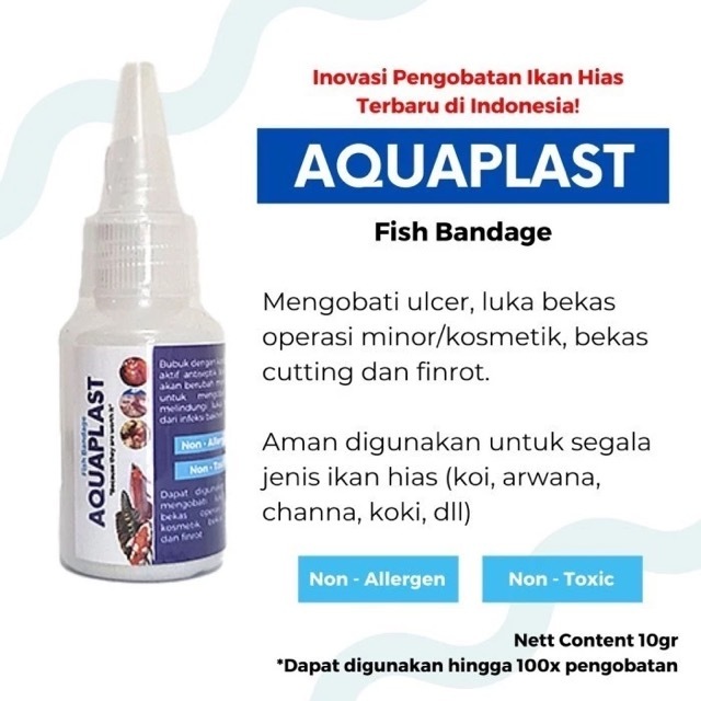 AQUAPLAST Fish Bandage Obat Luka Ikan Koi Koki Arwana - Ulcer Bakteri OBAT IKAN FINROT
