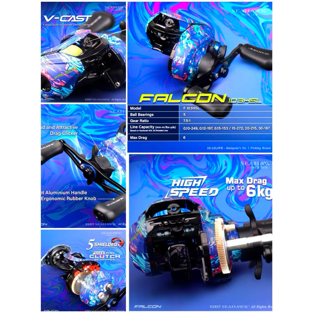 Reel bc SEAHAWK FALCON103HSL (Bonus topi)