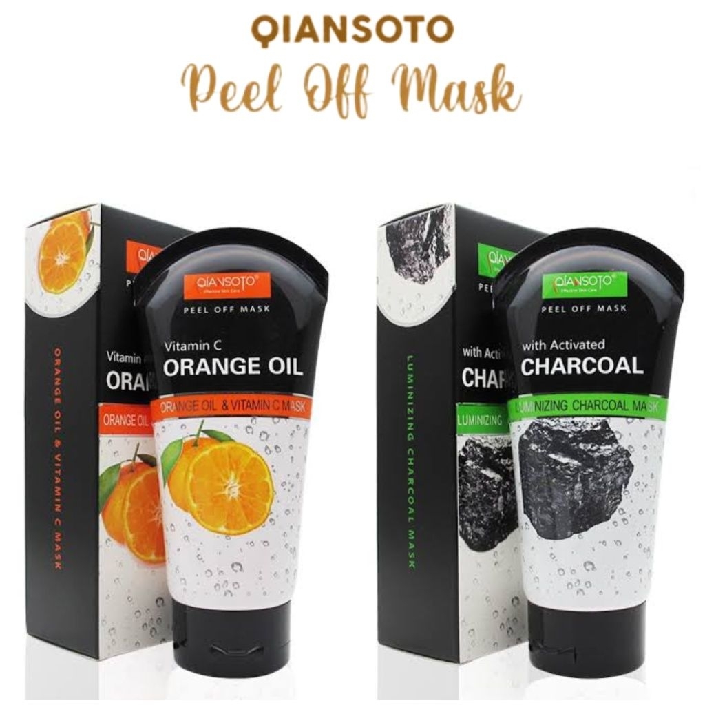 Qiansoto Peel Off Masker 100mL - Charcoal / Orange Oil - Mud Masker Wajah Lumpur