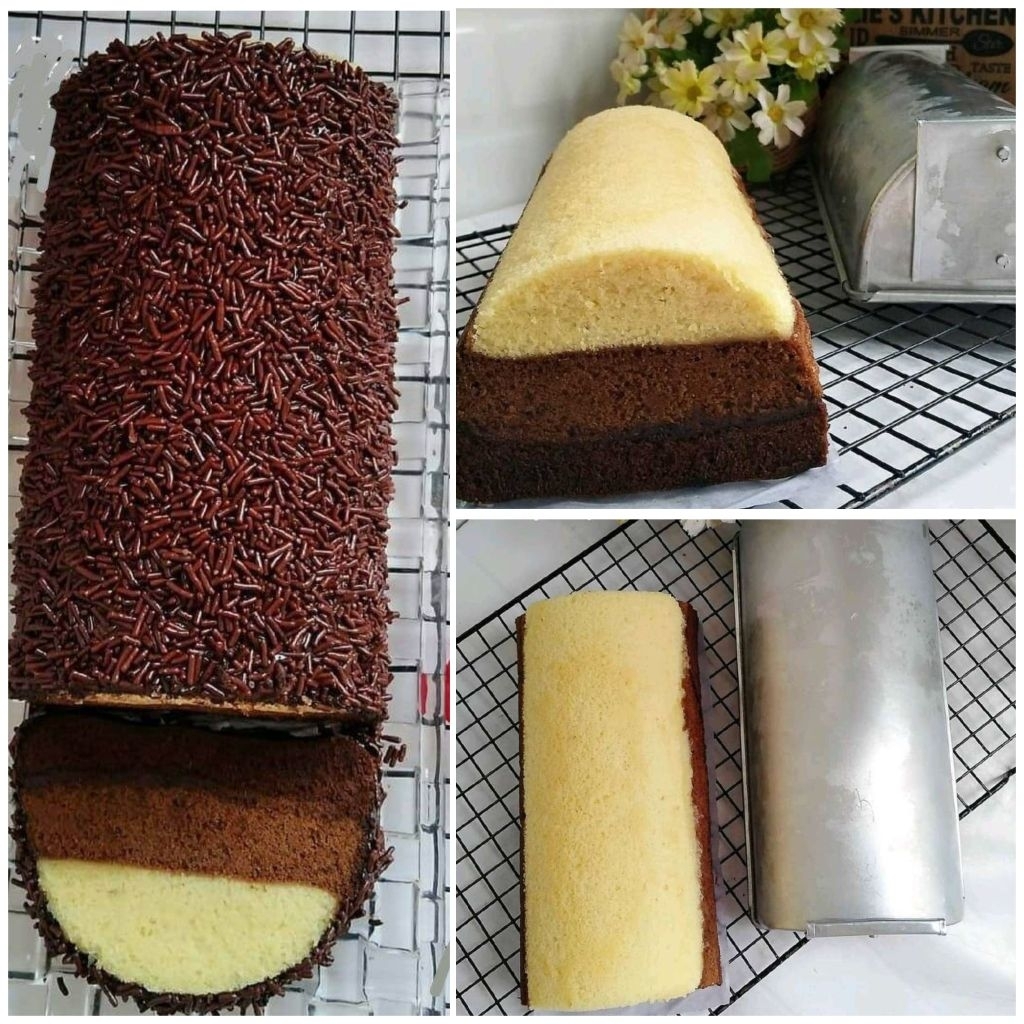 Loyang setengah lingkaran motif polos loyang brownies loyang puding