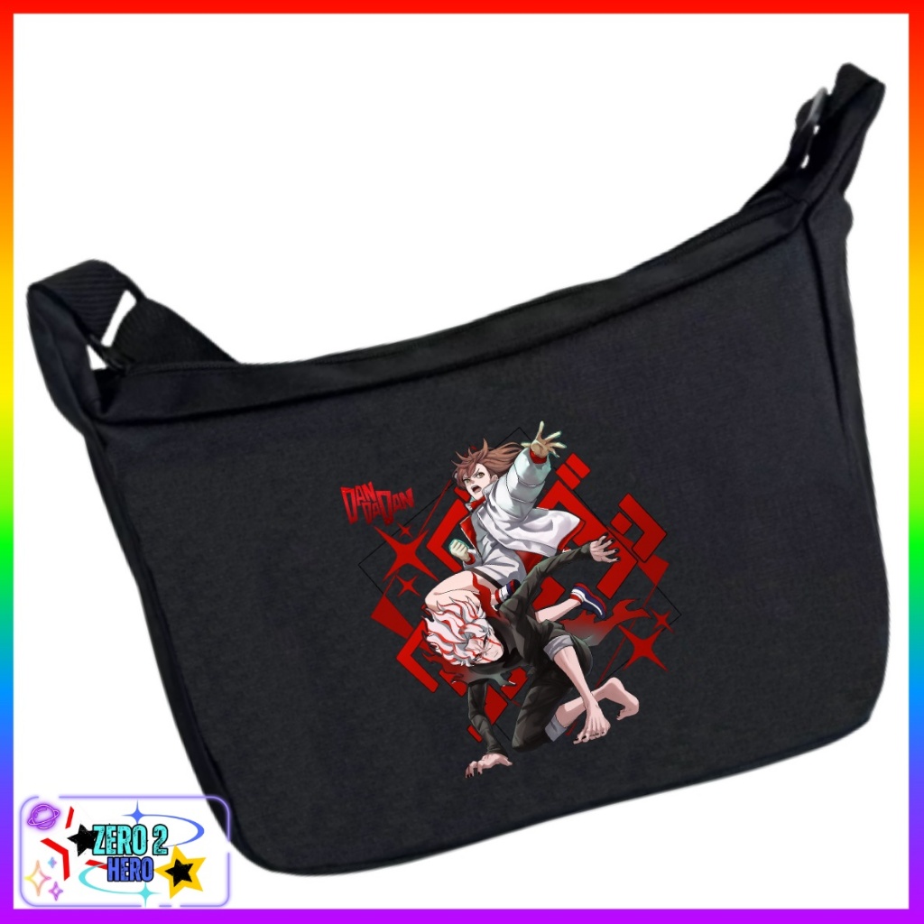 Tas Selempang Anime Dandadan Unisex Momo Ayase Ken Takakura Nenek Turbo Sling Bag Sekolah Pria Wanit