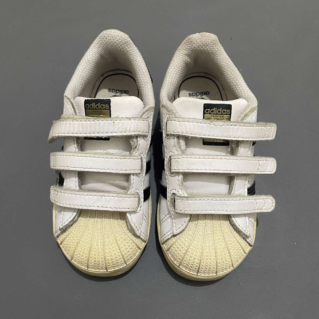 ANAK K438 (ADIDAS ORI, PRELOVED) Sepatu Superstar Ortholite Three Stripes Sneakers Velcro Prepet Low