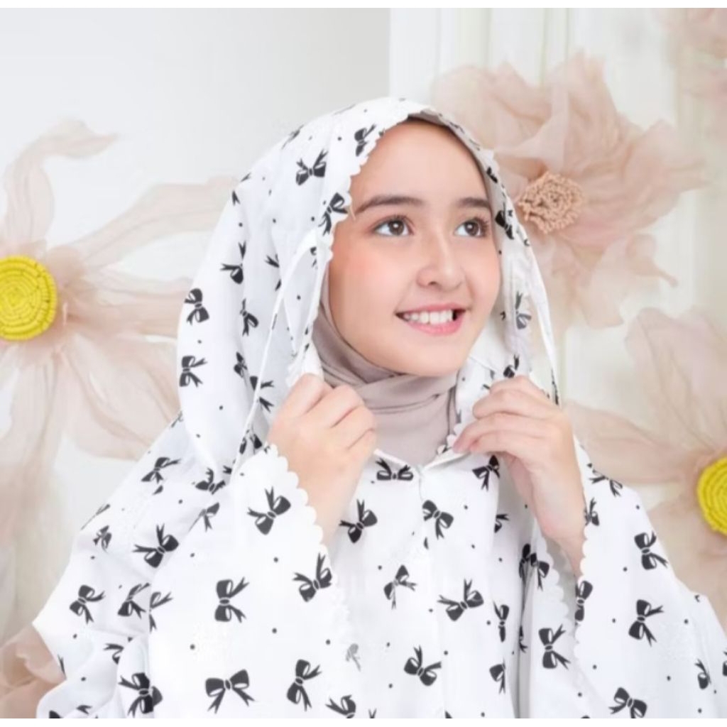 Mukena Anak Umur 10 Sampai 12Tahun Satu Set Mukenak Muqenah Bayi Ramadhan Polos Bordir Rukuh Perempu