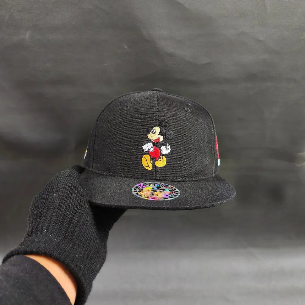 Topi Snapback Unisex Pria Wanita DISNEY - MICKEY MOUSE Hitam Original