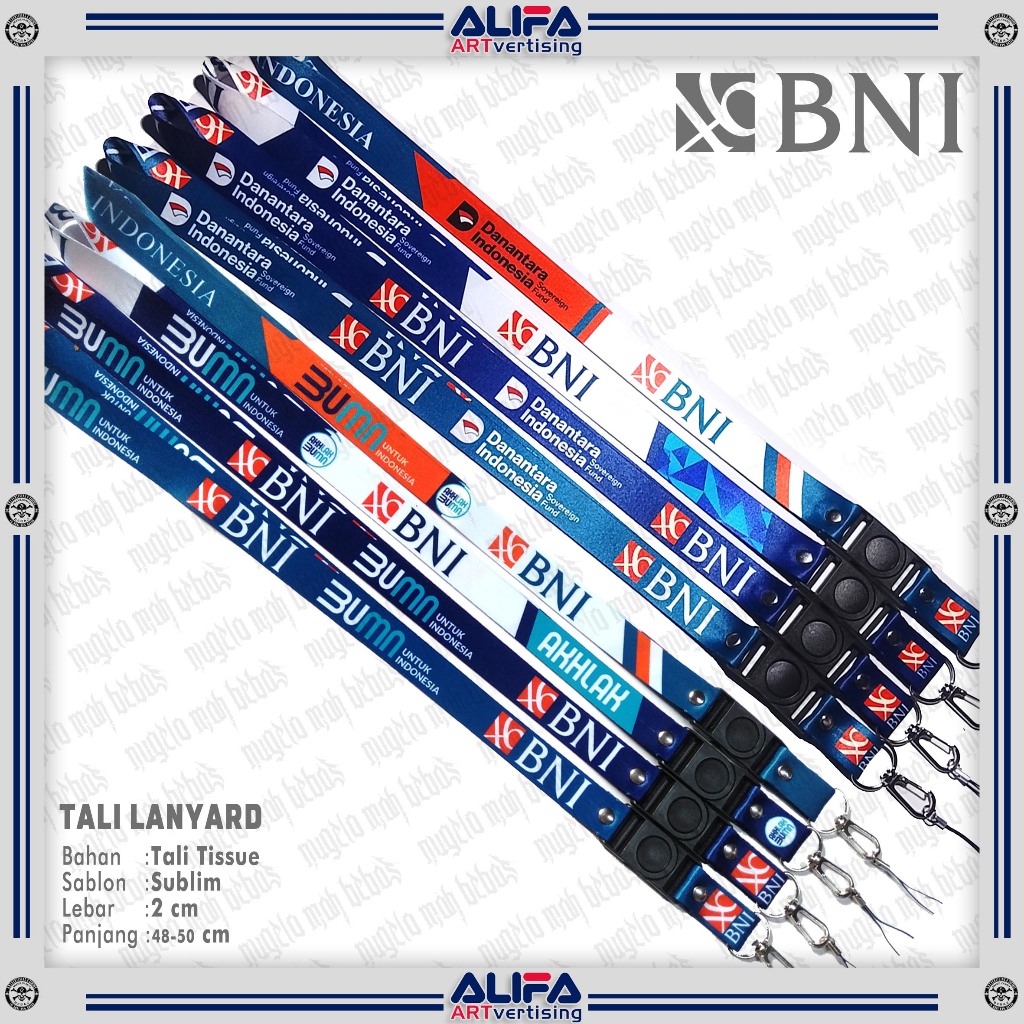 TALI LANYARD/GANTUNGAN ID CARD/HP BANK BNI bumn/danantara