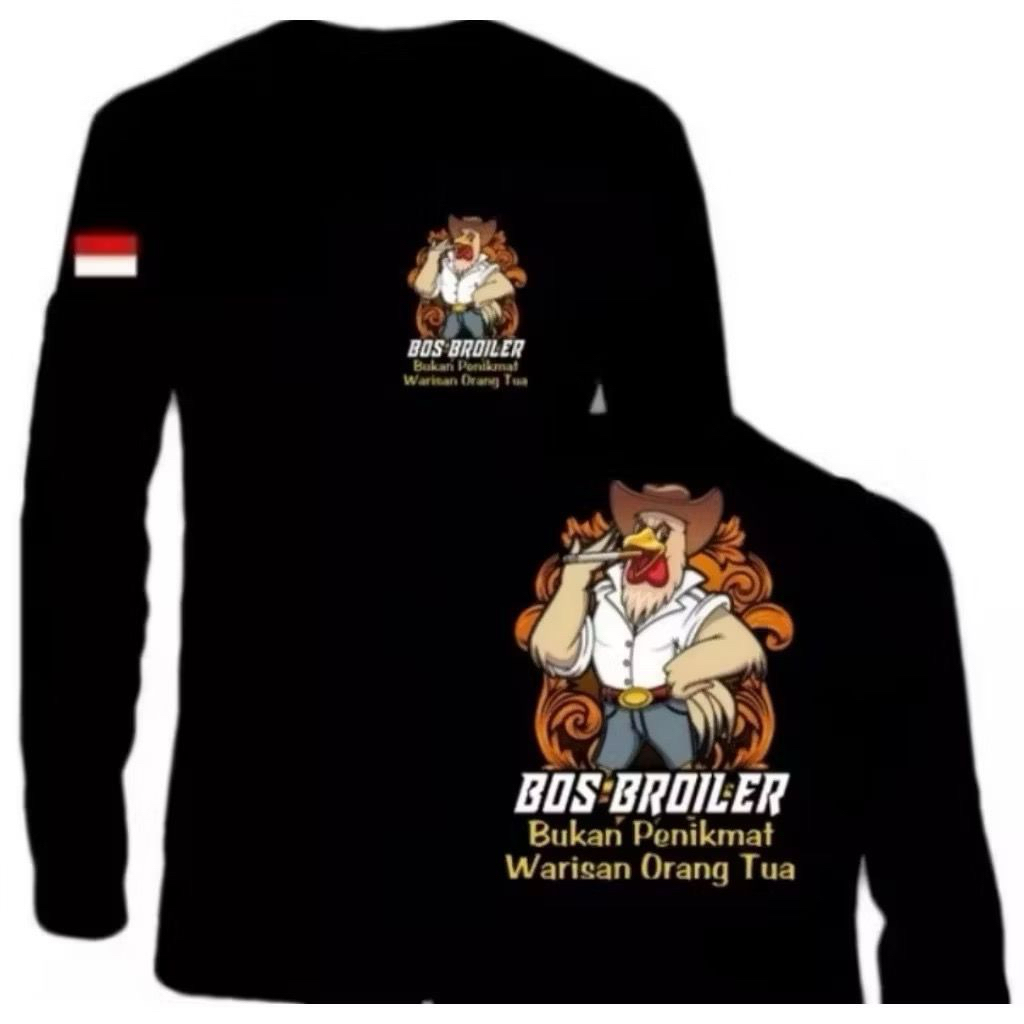 TSHIRT/KAOS PETERNAK AYAM BOS BROILER LENGAN PANJANG