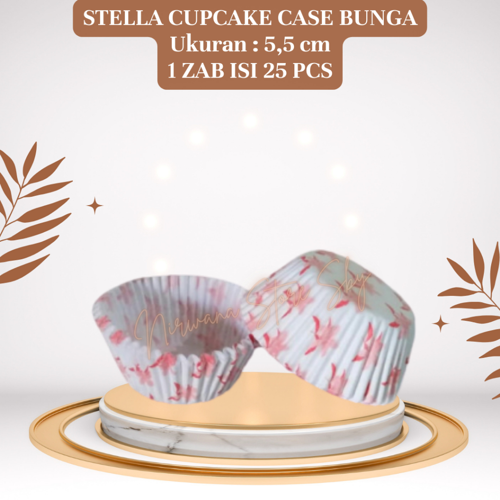 (25 Pcs) Stella Cupcake Case 5,5 Bunga / Cup Nastar / Alas Kue / Kertas Kue