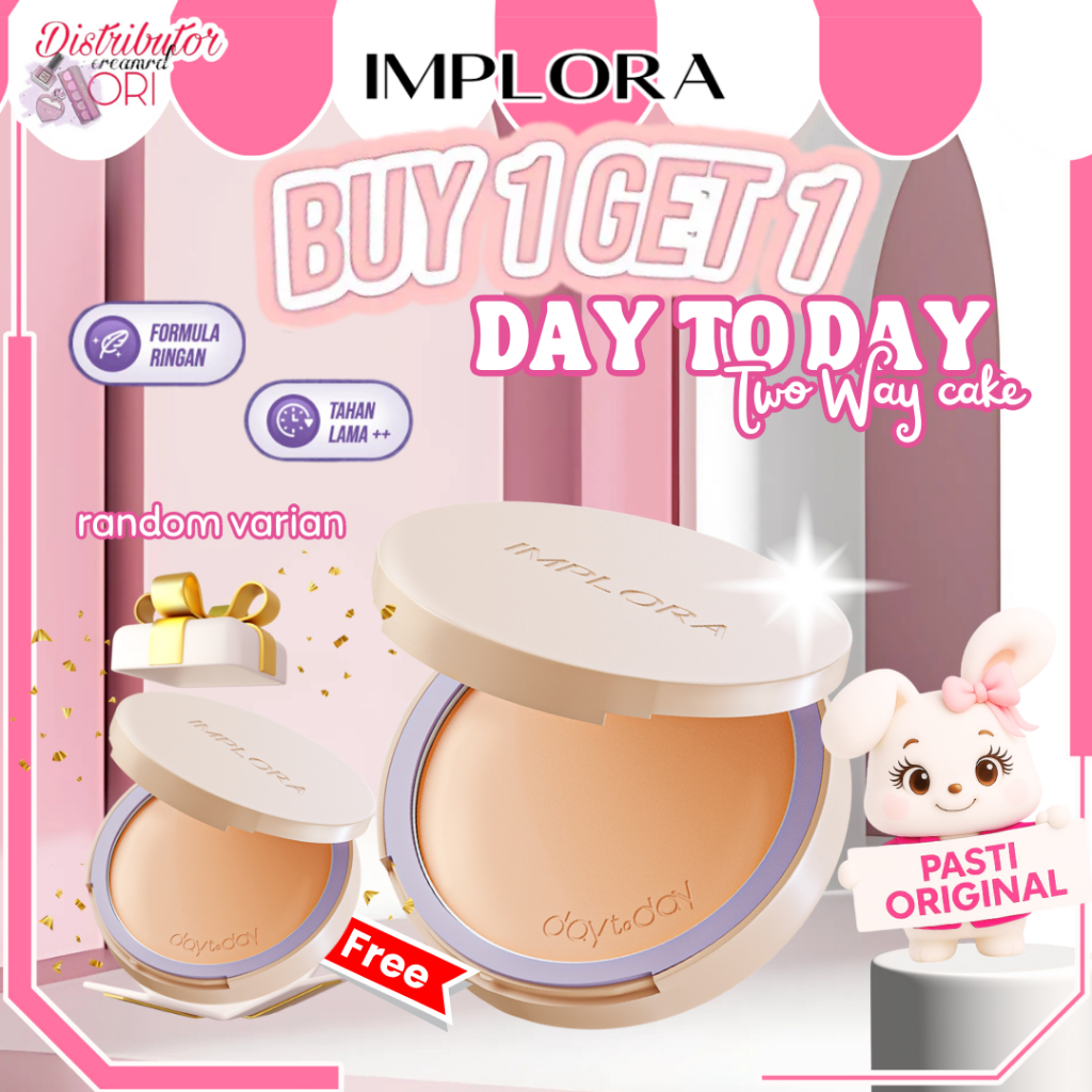 Implora Day To Day Two Way Cake | Bedak Ringan & Samarkan Pori | Distributor Cream Ori