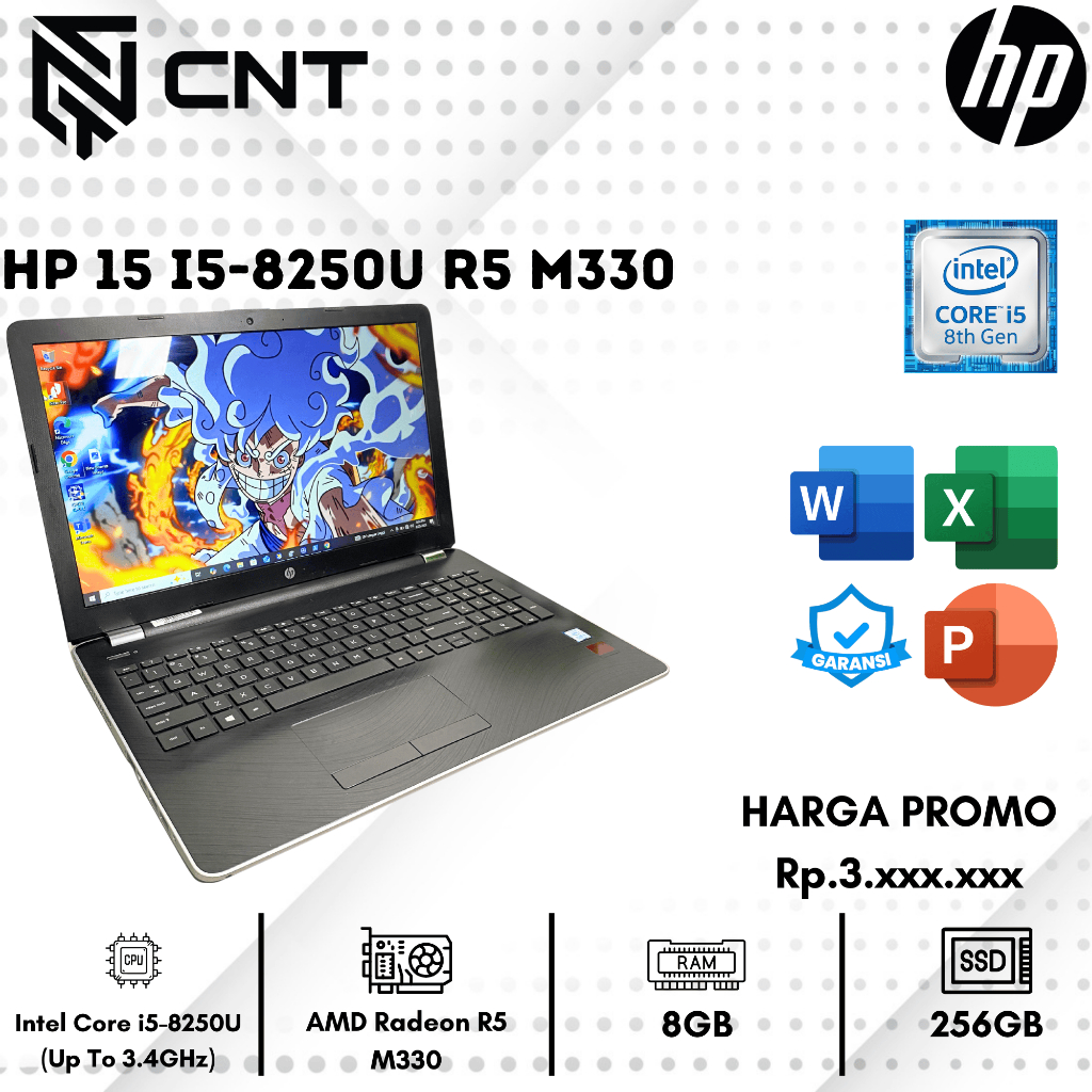 HP LAPTOP 15 Core i5-8TH AMD Radeon R5 M330 (8/256GB) Dual VGA