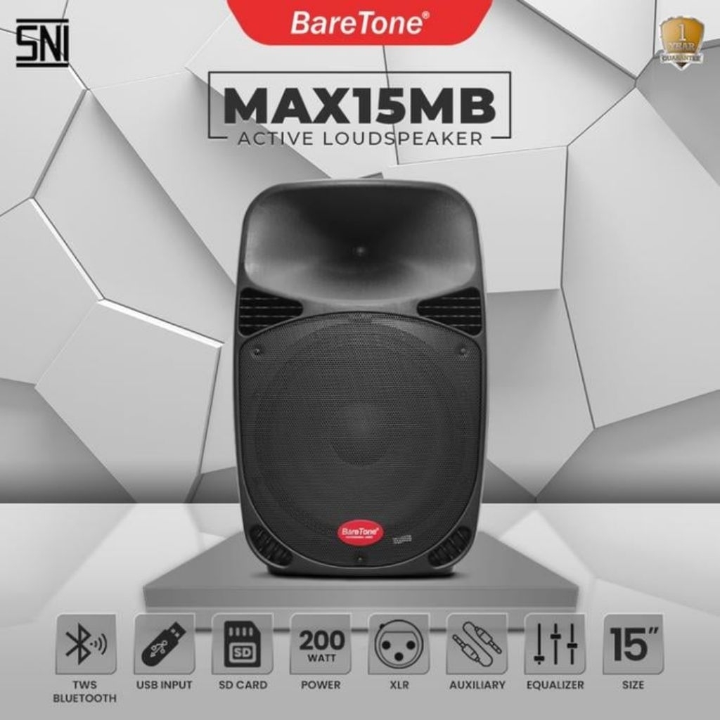 [ Sepasang 2 Box ] Speaker Aktif Baretone MAX15MB MAX 15MB Original 15inchi 15in 200 Watt High Quali