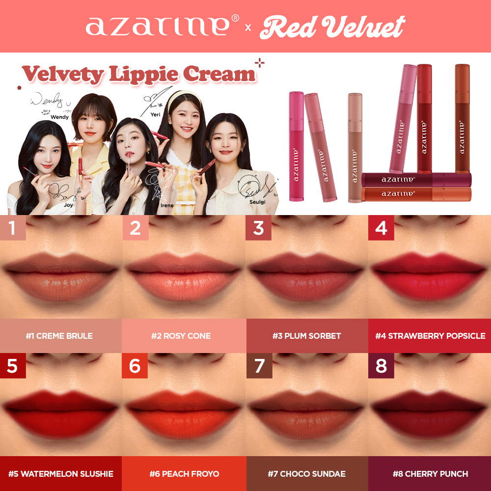 AZARINE Velvety Lippie Cream Lightweight Lip Velvet Lip Matte 3.2 ml-azarine lip cream