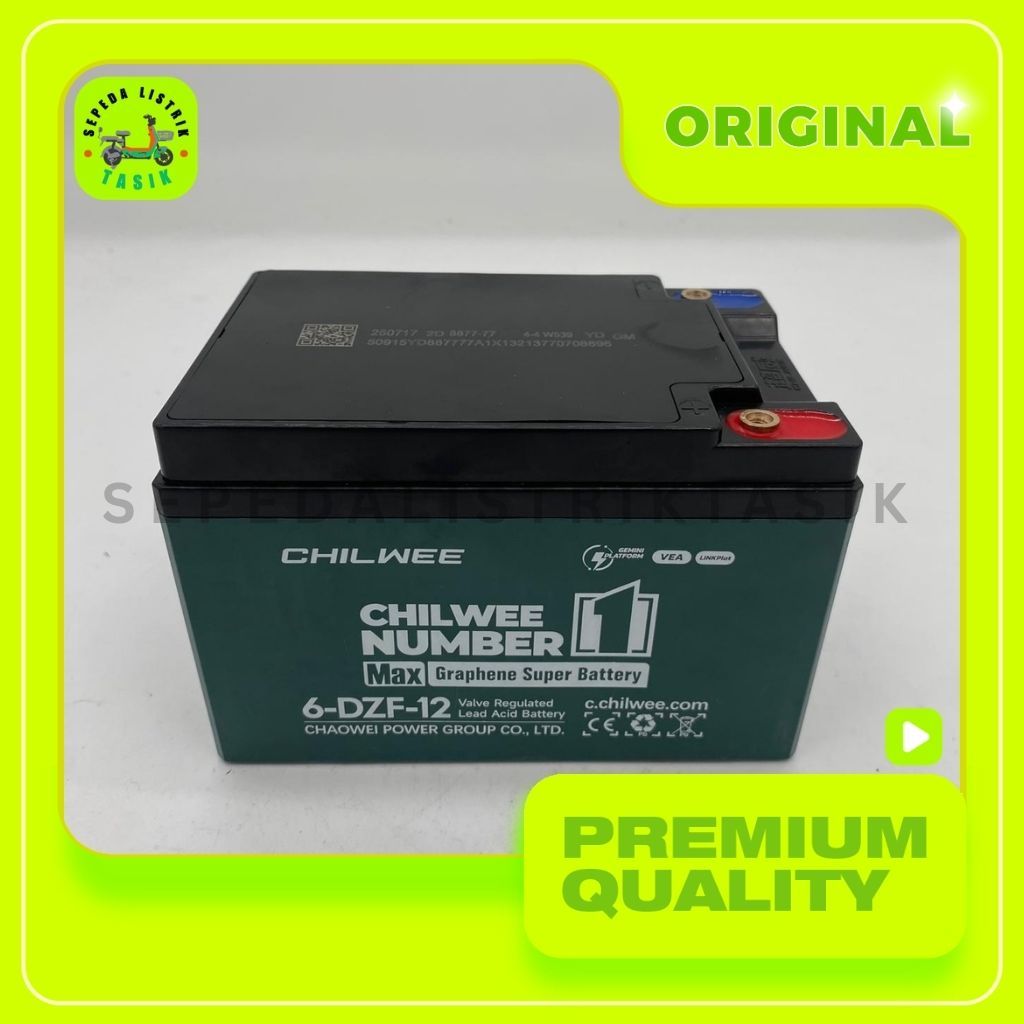 BATERAI CHILWEE 12V 12Ah / SEPEDA LISTRIK UNIVERSAL / Baterai Chilwee 12A