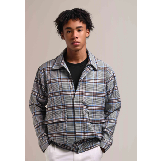 HEYMALE - REMY TARTAN JACKET - BLUE